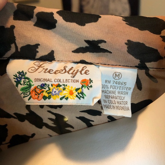 Vintage Freestyle Original Collection M Leopard Cardigan Top - Picture 6 of 6